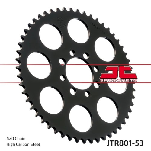 corona moto jt sprockets de acero de 53 dientes jtr801 53