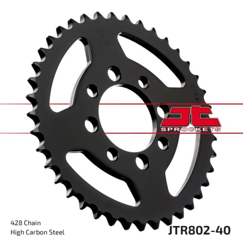 corona moto jt sprockets de acero de 40 dientes jtr802 40