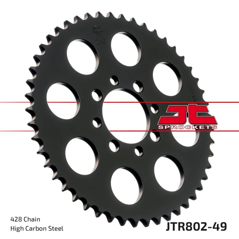 corona moto jt sprockets de acero de 49 dientes jtr802 49