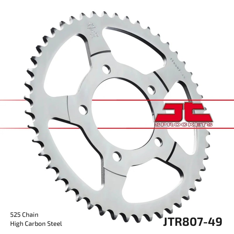 corona moto jt sprockets de acero de 49 dientes jtr807 49