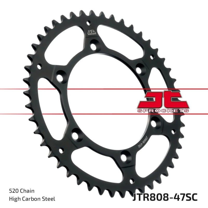 corona moto jt sprockets de acero y 47 dientes autolimpiable jtr808 47