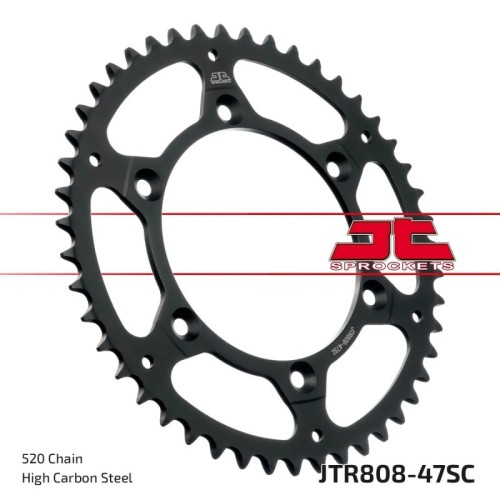 corona moto jt sprockets de acero y 47 dientes autolimpiable jtr808 47