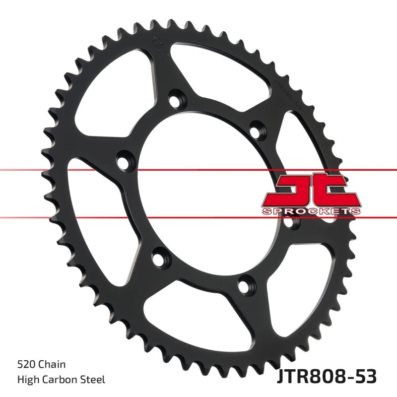 corona moto jt sprockets de acero de 53 dientes jtr808 53