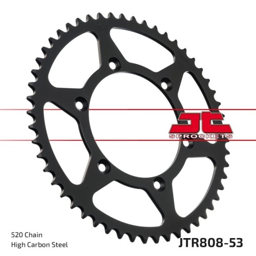 corona moto jt sprockets de acero de 53 dientes jtr808 53