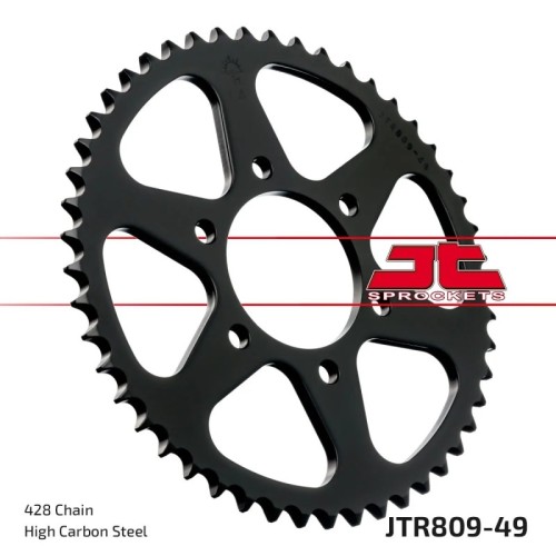 corona moto jt sprockets de acero de 49 dientes jtr809 49