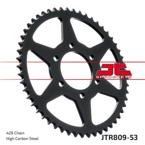 corona moto jt sprockets de acero de 53 dientes jtr809 53