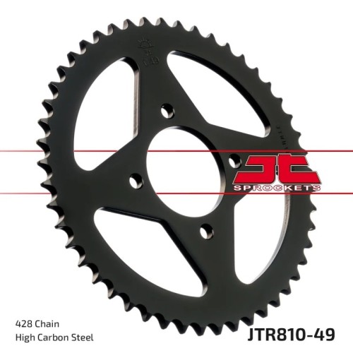 corona moto jt sprockets de acero de 49 dientes jtr810 49