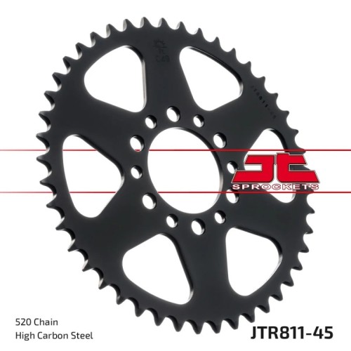 corona moto jt sprockets de acero de 45 dientes jtr811 45
