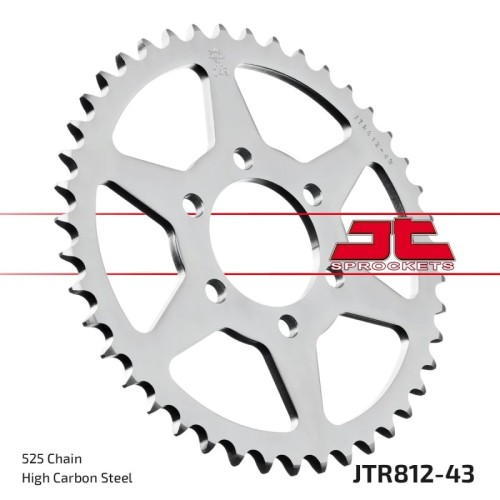 corona moto jt sprockets de acero de 43 dientes jtr812 43