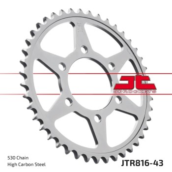 corona moto jt sprockets de acero de 43 dientes jtr816 43