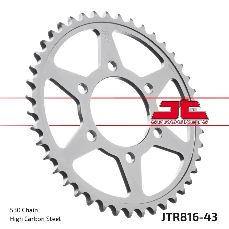 corona moto jt sprockets de acero de 43 dientes jtr816 43