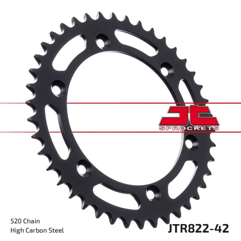 corona moto jt sprockets de acero de 42 dientes jtr822 42