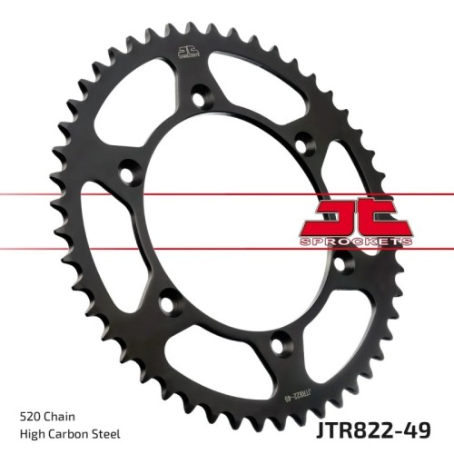 corona moto jt sprockets de acero de 49 dientes jtr822 49