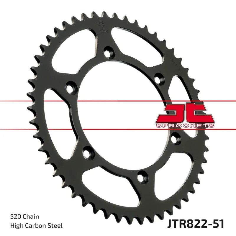corona moto jt sprockets de acero de 51 dientes jtr822 51