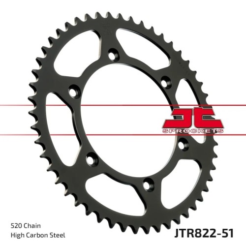 corona moto jt sprockets de acero de 51 dientes jtr822 51