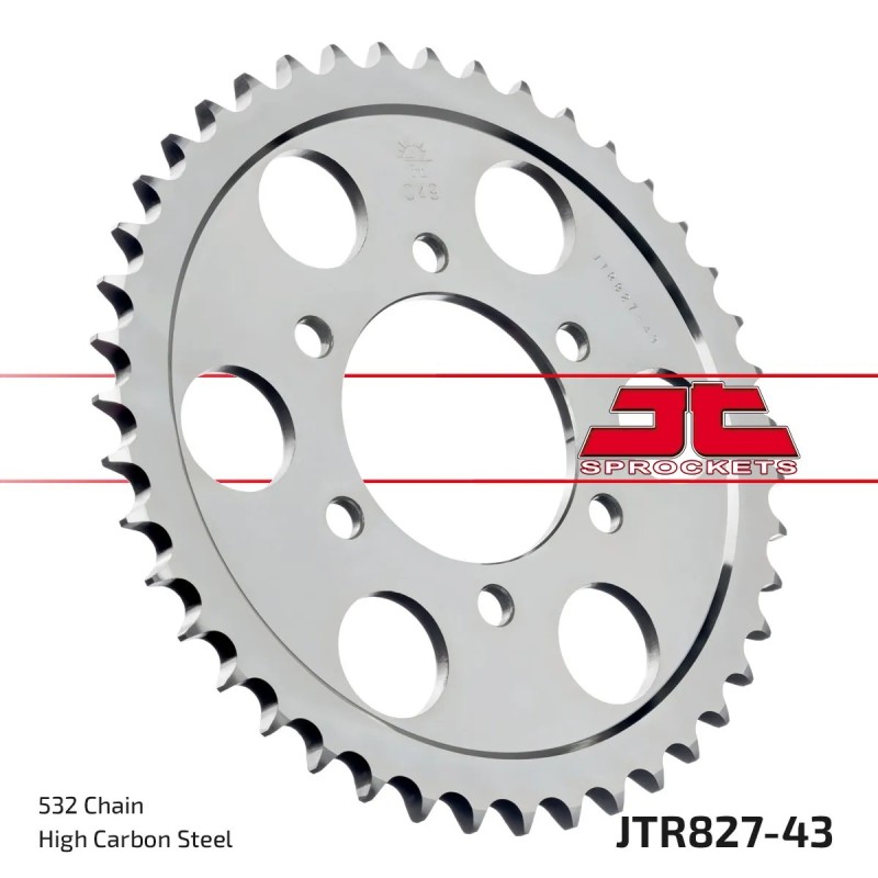 corona moto jt sprockets de acero de 43 dientes jtr827 43