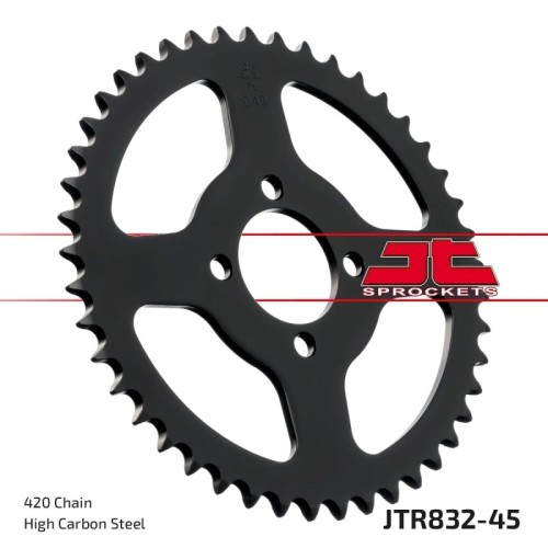 corona moto jt sprockets de acero de 45 dientes jtr832 45