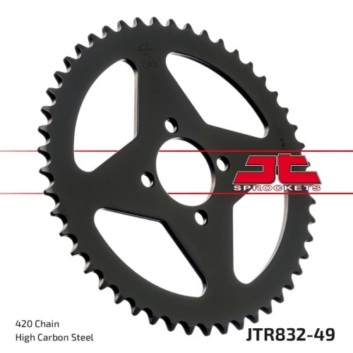 corona moto jt sprockets de acero de 49 dientes jtr832 49