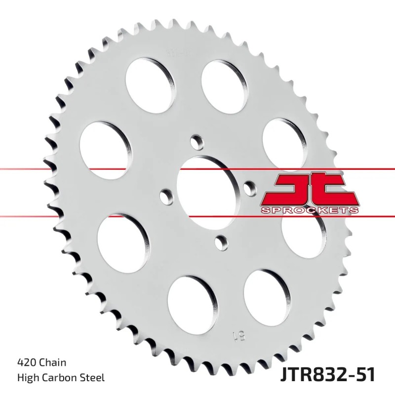 corona moto jt sprockets de acero de 51 dientes jtr832 51