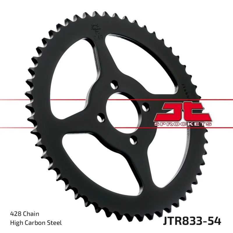 corona moto jt sprockets de acero de 54 dientes jtr833 54