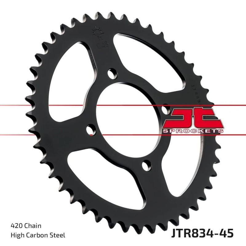 corona moto jt sprockets de acero de 45 dientes jtr834 45