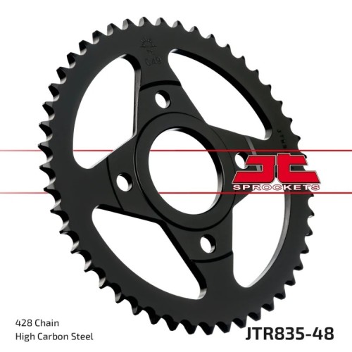 corona moto jt sprockets de acero de 48 dientes jtr835 48