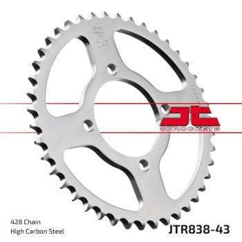 corona moto jt sprockets de acero de 43 dientes jtr838 43