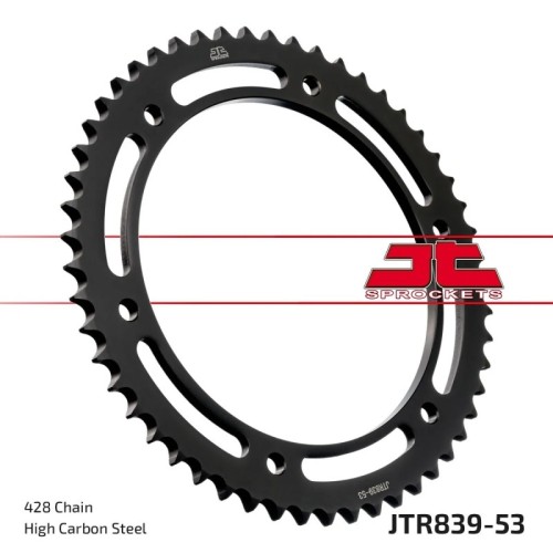 corona moto jt sprockets de acero de 53 dientes jtr839 53