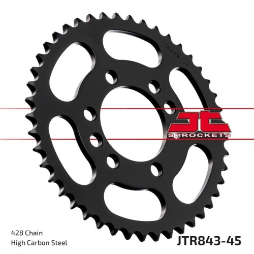corona moto jt sprockets de acero de 45 dientes jtr843 45