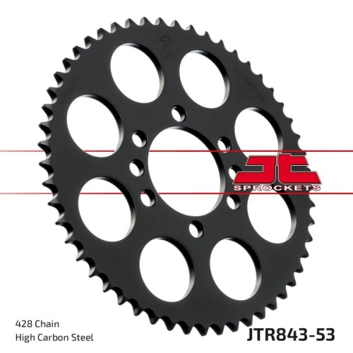 corona moto jt sprockets de acero de 53 dientes jtr843 53