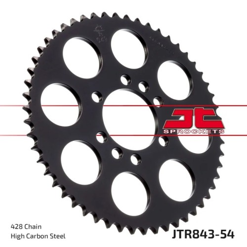 corona moto jt sprockets de acero de 54 dientes jtr843 54