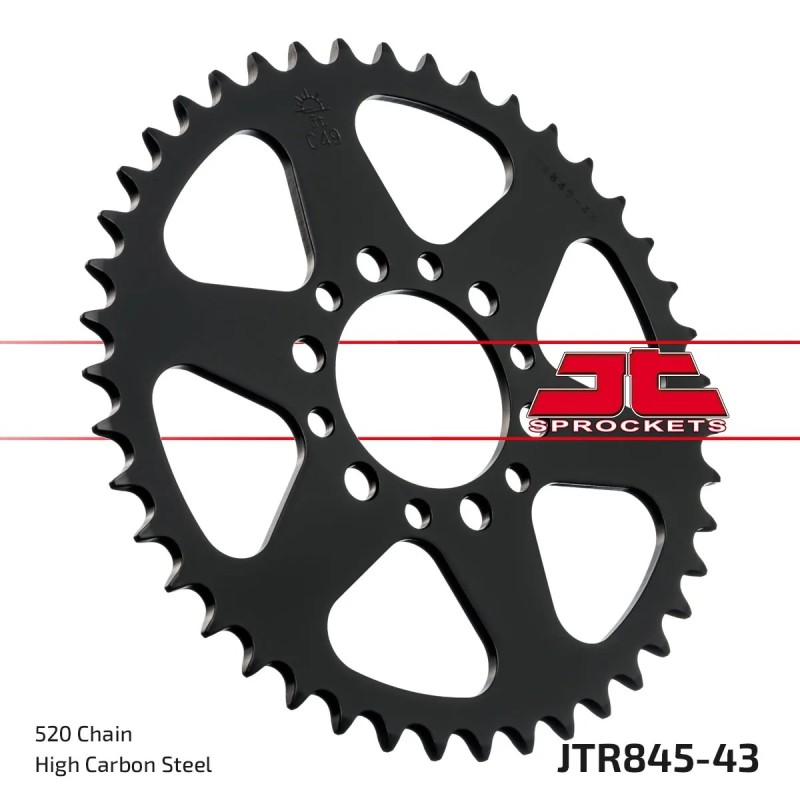 corona moto jt sprockets de acero de 43 dientes jtr845 43