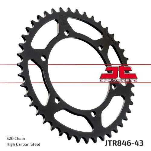 corona moto jt sprockets de acero de 43 dientes jtr846 43