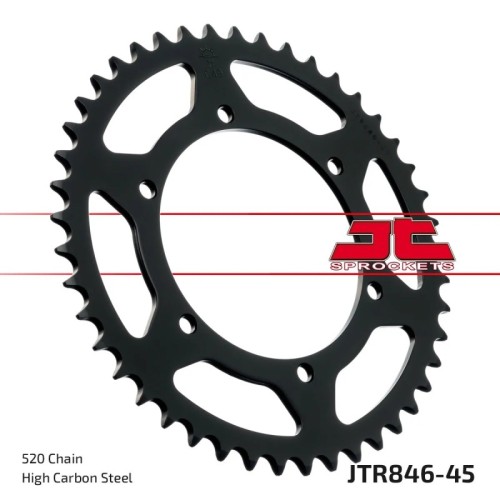 corona moto jt sprockets de acero de 45 dientes jtr846 45