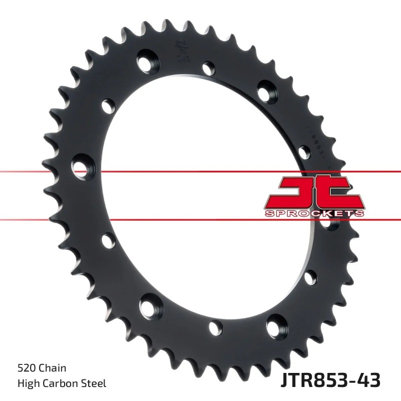 corona moto jt sprockets de acero de 43 dientes jtr853 43