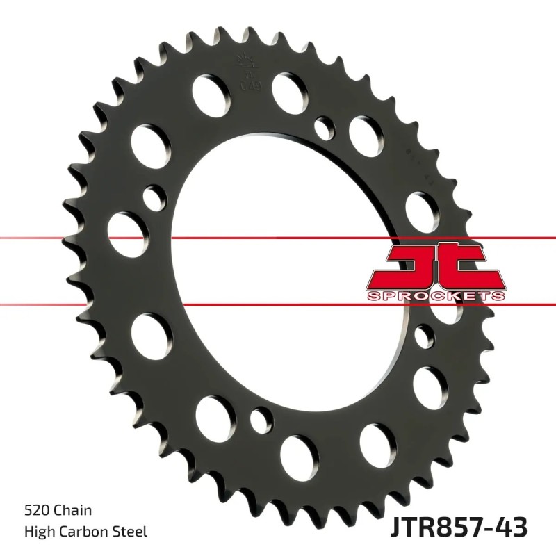 corona moto jt sprockets de acero de 43 dientes jtr857 43