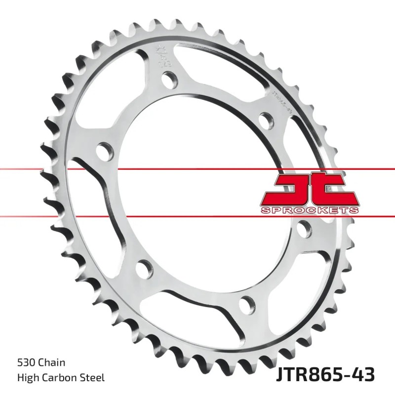 corona moto jt sprockets de acero de 43 dientes jtr865 43