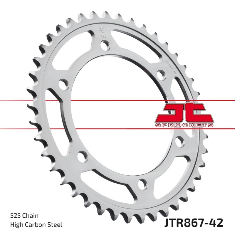 corona moto jt sprockets de acero de 42 dientes jtr867 42