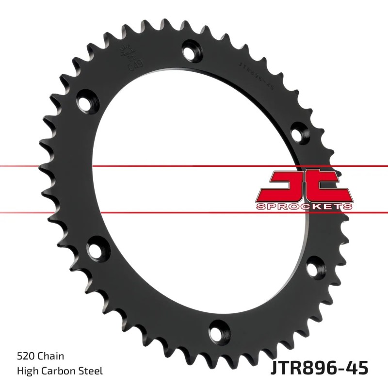 corona moto jt sprockets de acero de 45 dientes jtr896 45