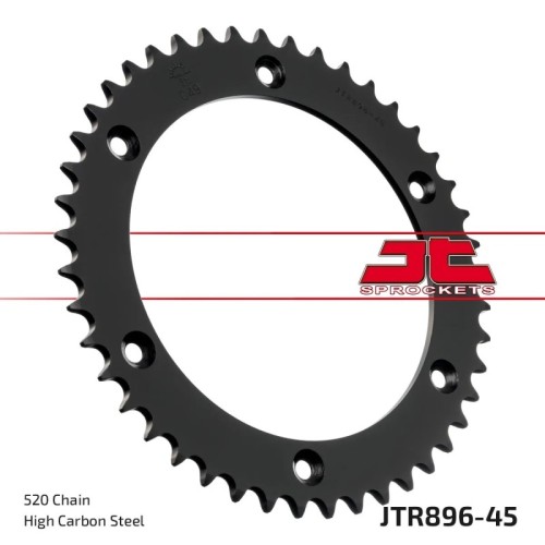 corona moto jt sprockets de acero de 45 dientes jtr896 45