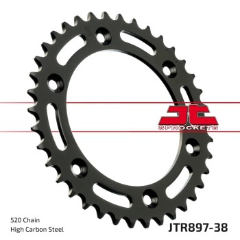 corona moto jt sprockets de acero de 38 dientes jtr897 38