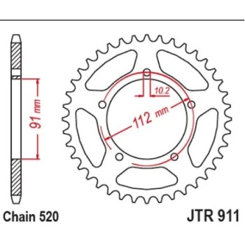 corona jt sprockets para zontes 125 46 dientes paso 520 jtr911 46 2