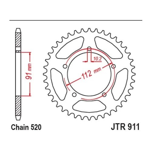 corona jt sprockets para zontes 125 46 dientes paso 520 jtr911 46