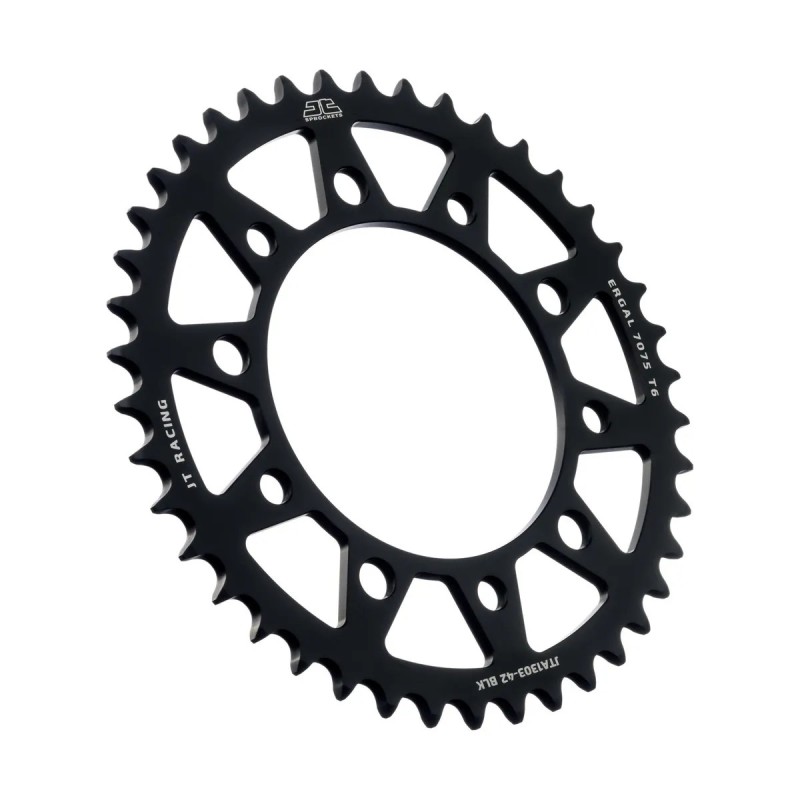 corona moto jt sprockets 42 dientes p 520 aluminio negro jta1303 42blk