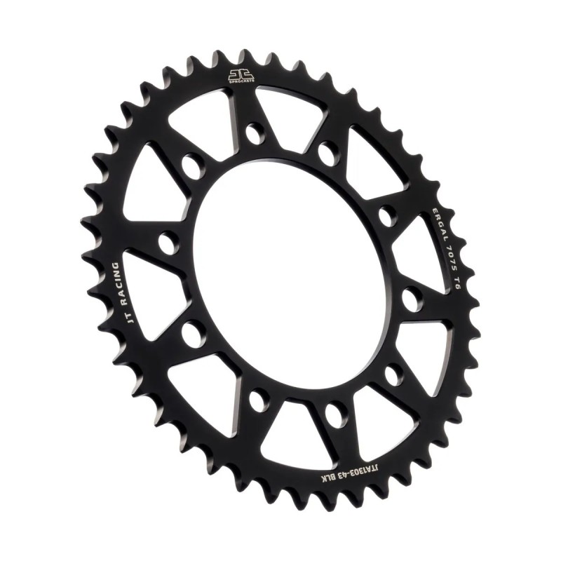 corona moto jt sprockets 43 dientes p 520 aluminio negro jta1303 43blk
