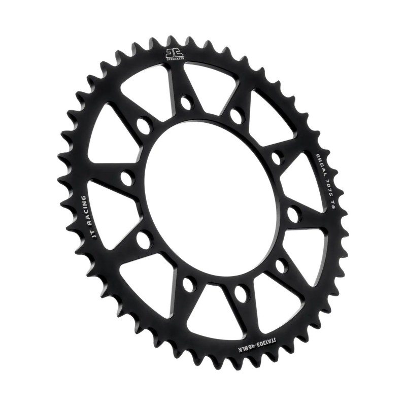 corona moto jt sprockets 46 dientes p 520 aluminio negro jta1303 46blk