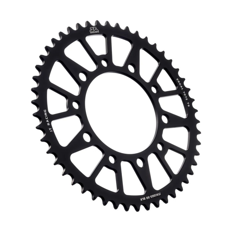 corona moto jt sprockets 50 dientes p 520 aluminio negro jta1303 50blk