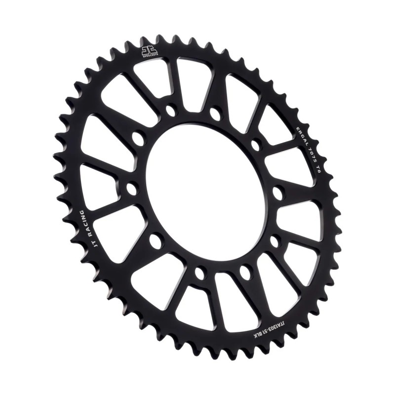corona moto jt sprockets 51 dientes p 520 aluminio negro jta1303 51blk