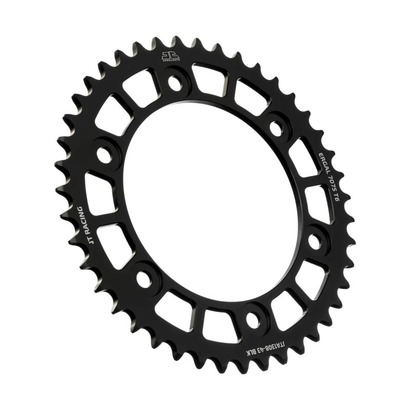 corona moto jt sprockets 43 dientes p 520 aluminio negro jta1308 43blk