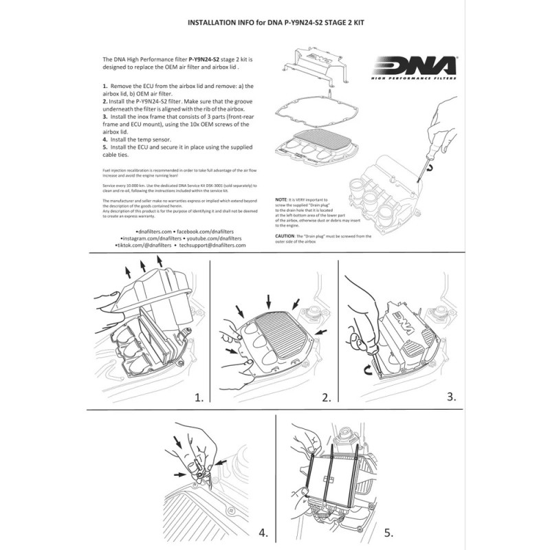 filtro dna y kit de admision yamaha mt 09 p y9n24 s2